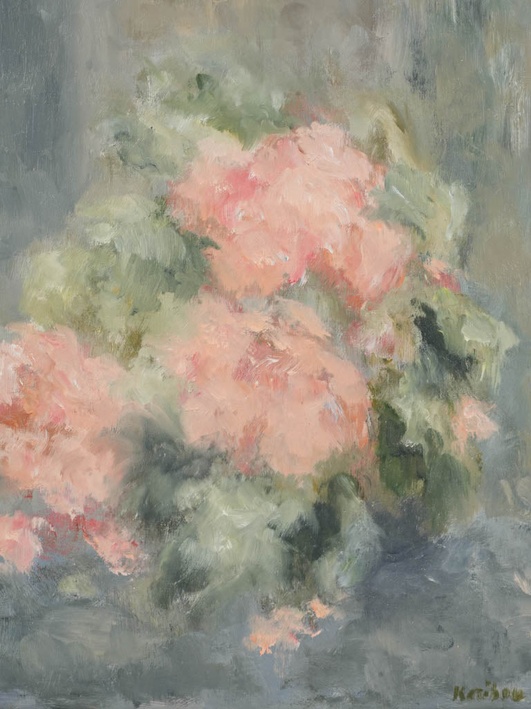 Contemporary Floral Still Life by Karibou - "Bouquet de Roses" - 15¾" x 14½"