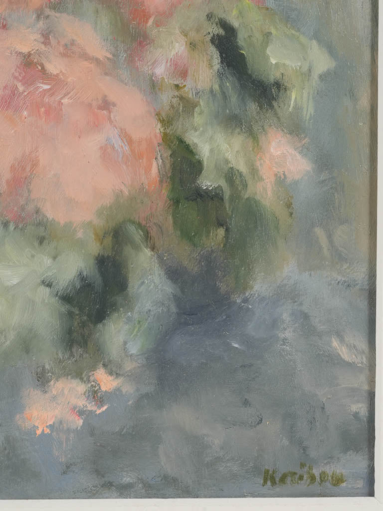 Contemporary Floral Still Life by Karibou - "Bouquet de Roses" - 15¾" x 14½"