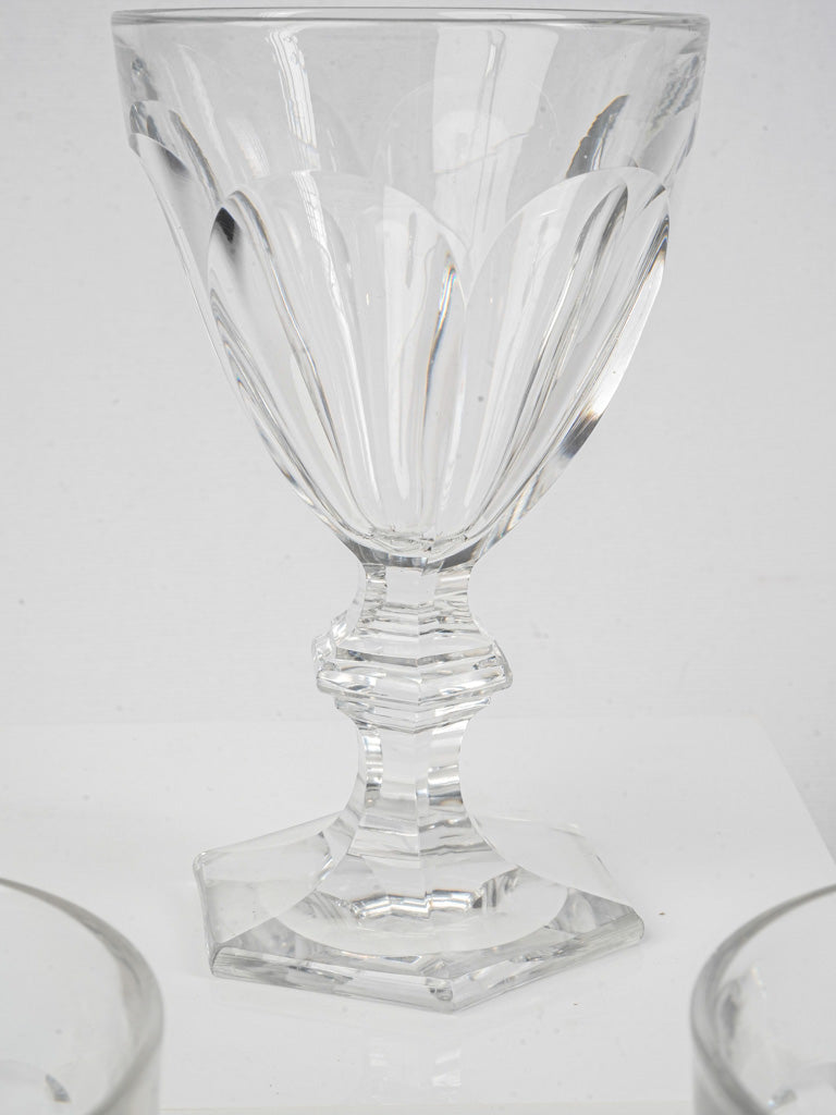 Set of Three Large Baccarat Harcourt Crystal Goblets - 5"