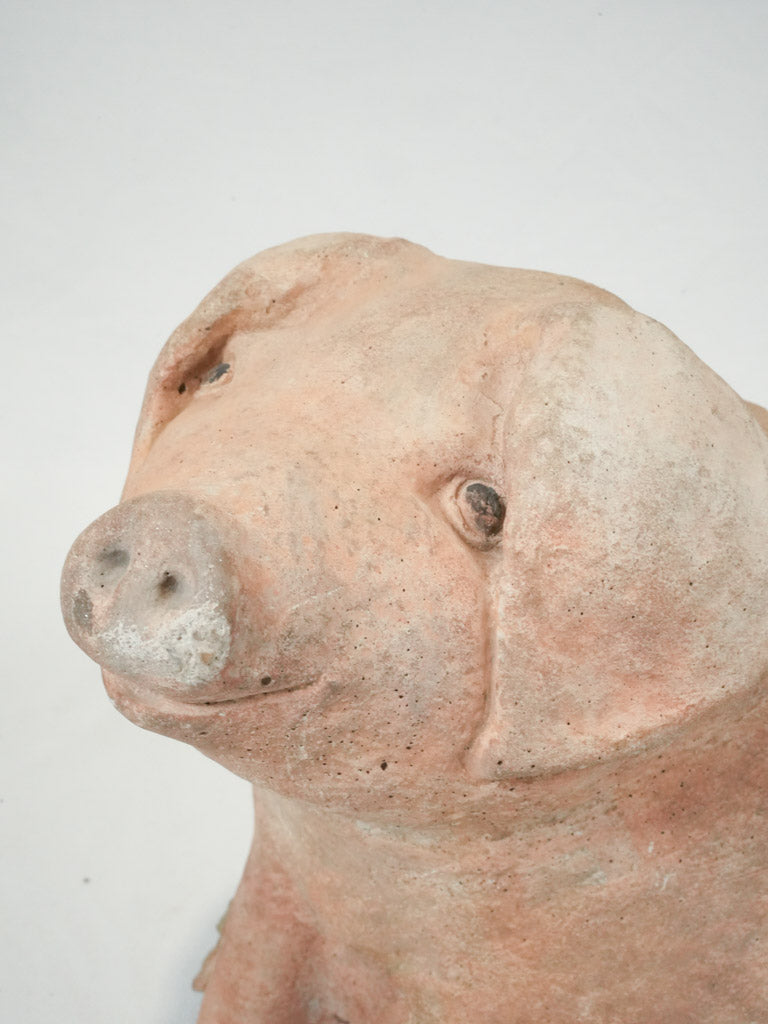 Vintage style sturdy pig garden figurine