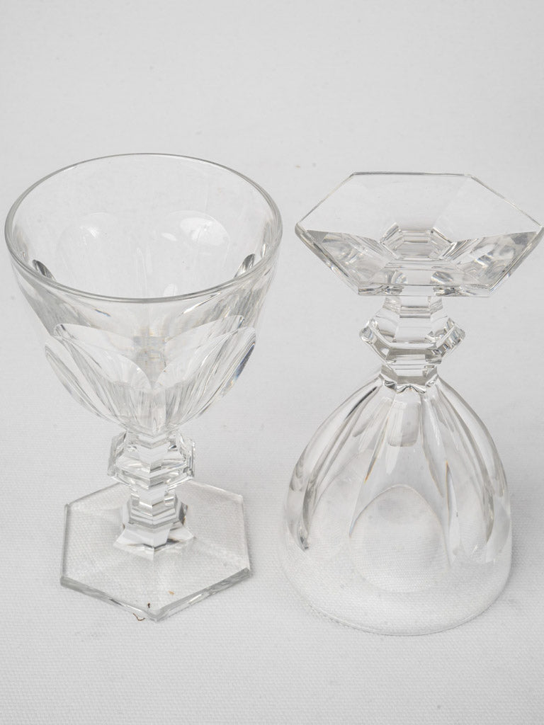 Set of Three Large Baccarat Harcourt Crystal Goblets - 5"