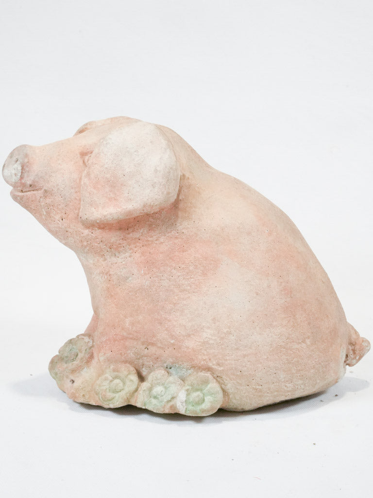 Whimsical vintage style pig garden decoration