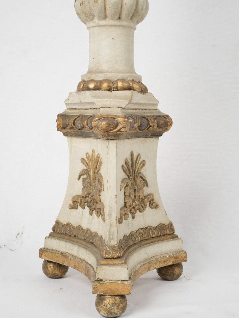 Gilt-accented, grand-scale floor candlestick