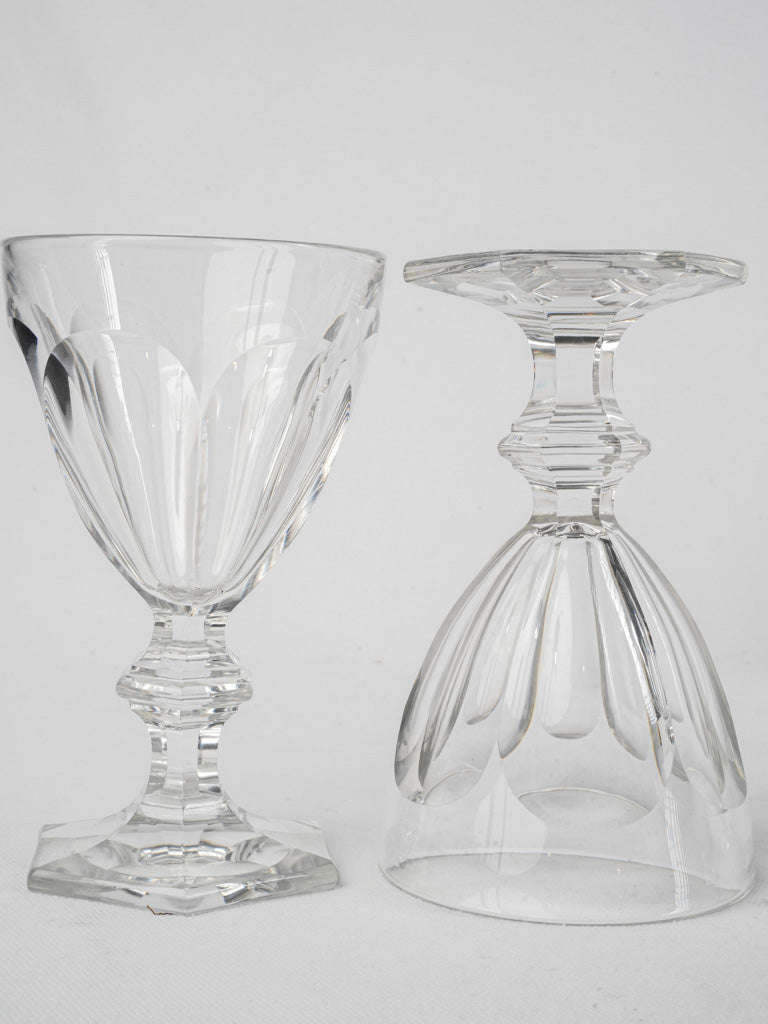 Set of Three Large Baccarat Harcourt Crystal Goblets - 5"