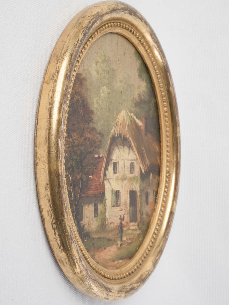 Rustic Landscape Oval Artwork