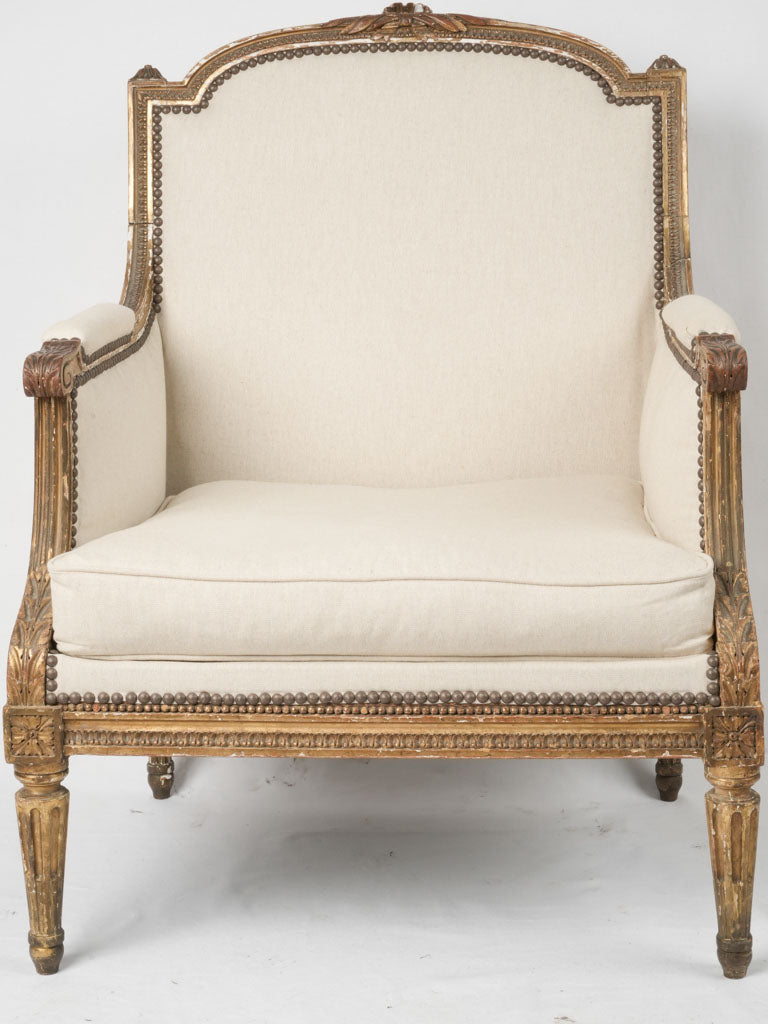 Gilded age bergère armchair