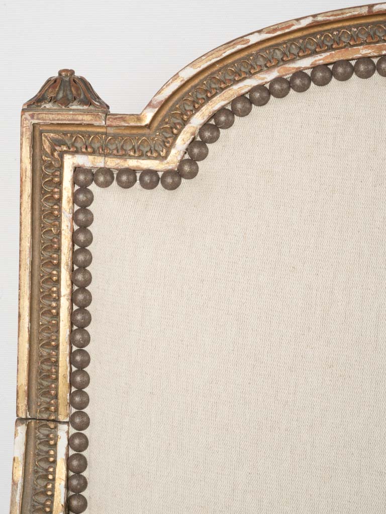Beige linen Louis XVI armchair