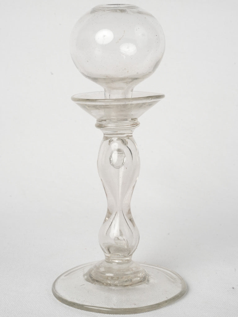 Graceful antique lacemaker's glass lamp