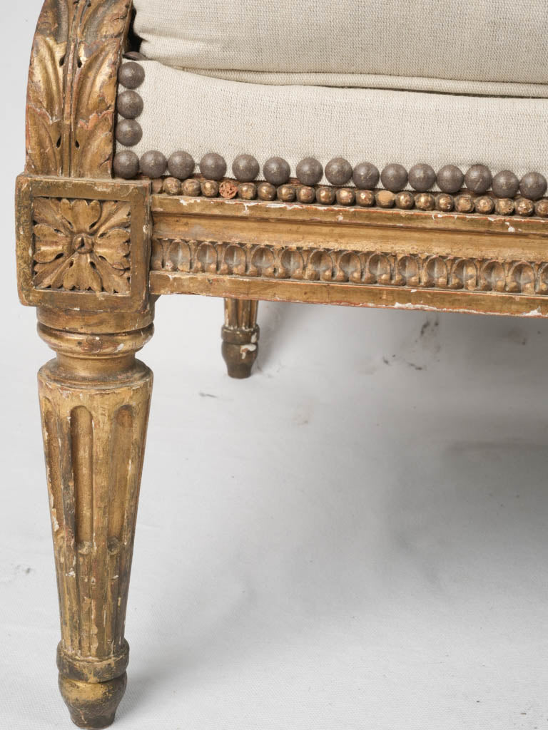 Antique floral carved reading chair