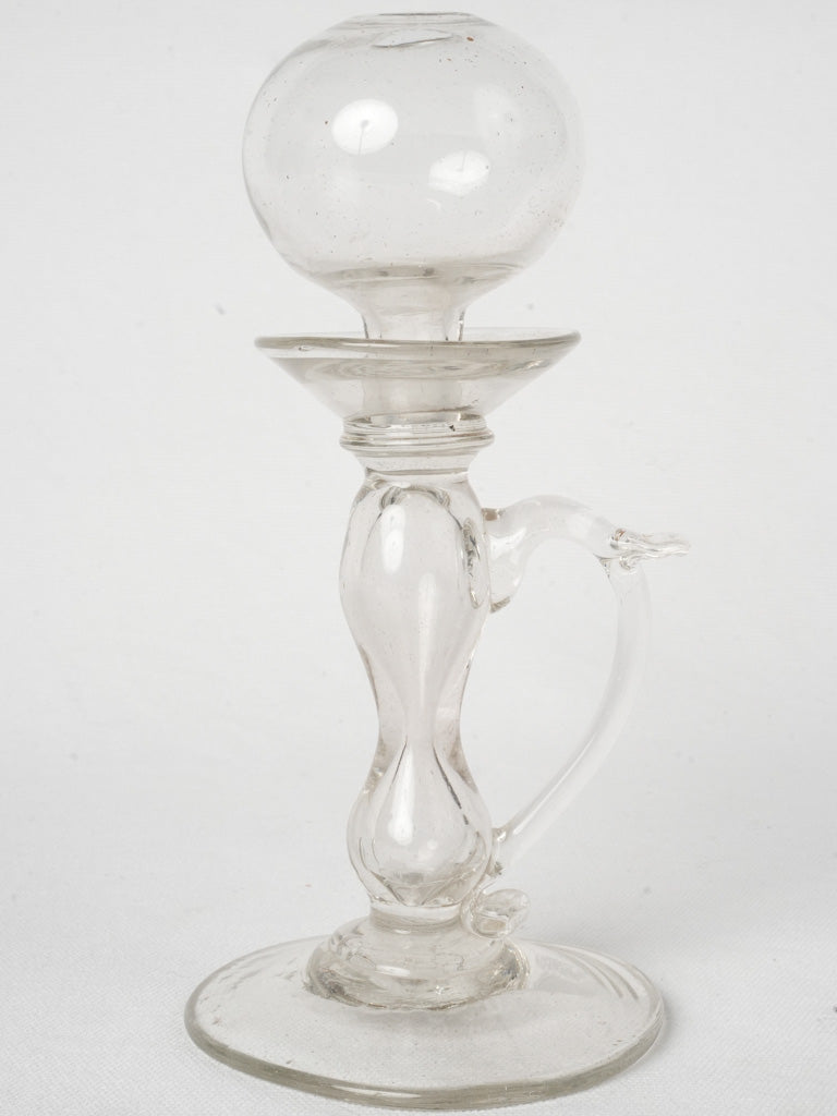 Delicate clear lacemaker's oil lamp