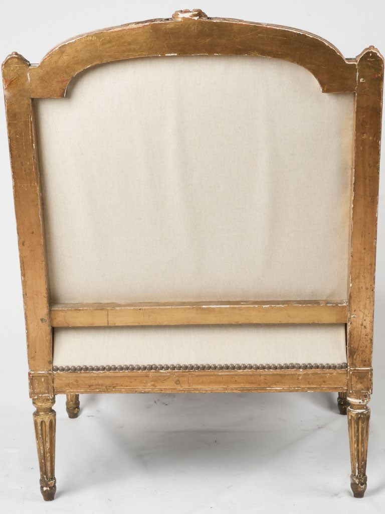 Ornate vintage gilt wood armchair