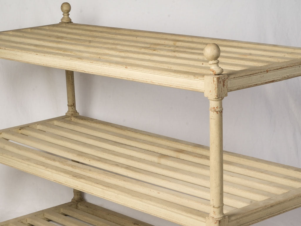 Aged cream French wooden shelf  