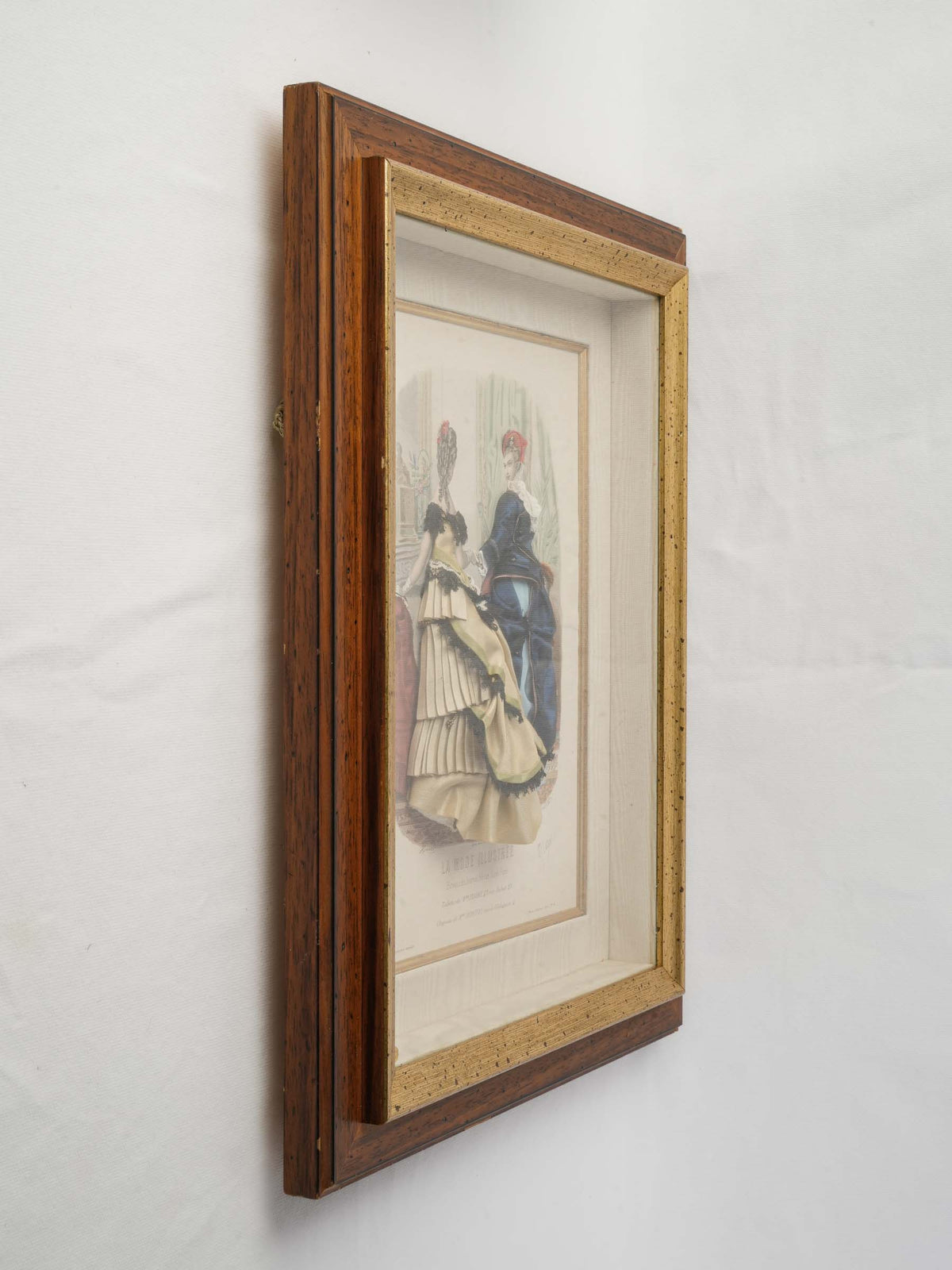 Charming Late 19th-Century French "Dressed" Fashion Engraving - 22" x 18"