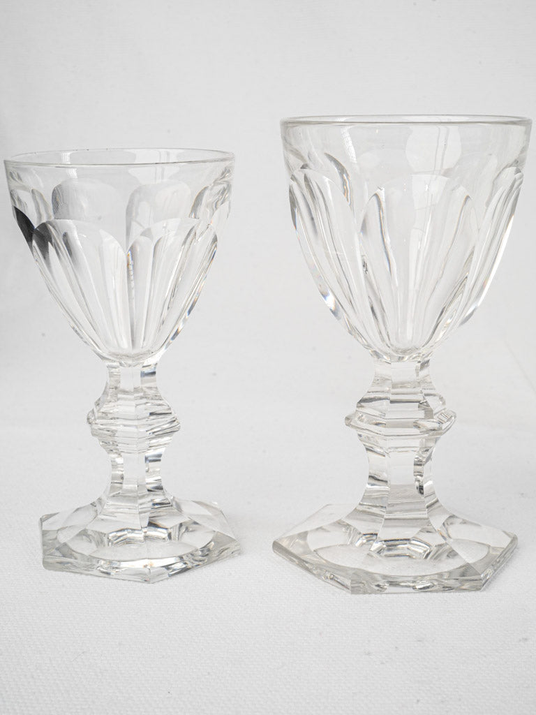 Set of Twelve Baccarat Harcourt Crystal Liqueur Glasses In Two Matching Sizes