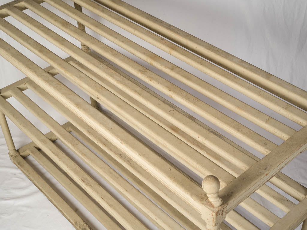 Rustic ball finial corner shelf  