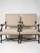 Elegant 19th-century upholstered armchairs