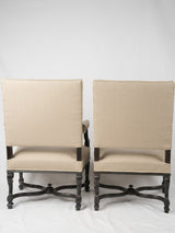Sculpted Louis XIV-style wood armchairs