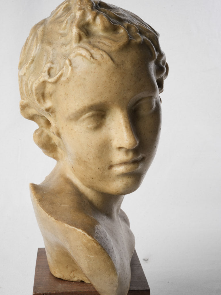 Early 20th Century French Wax Bust Of A Young Man - 17¾"