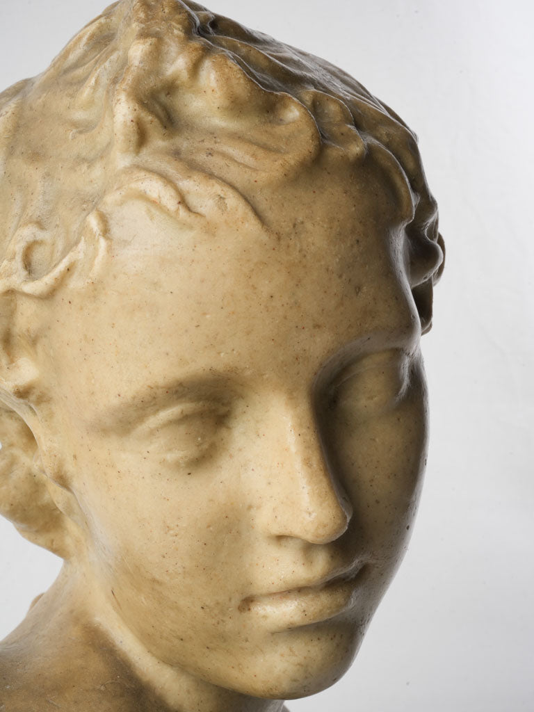 Early 20th Century French Wax Bust Of A Young Man - 17¾"