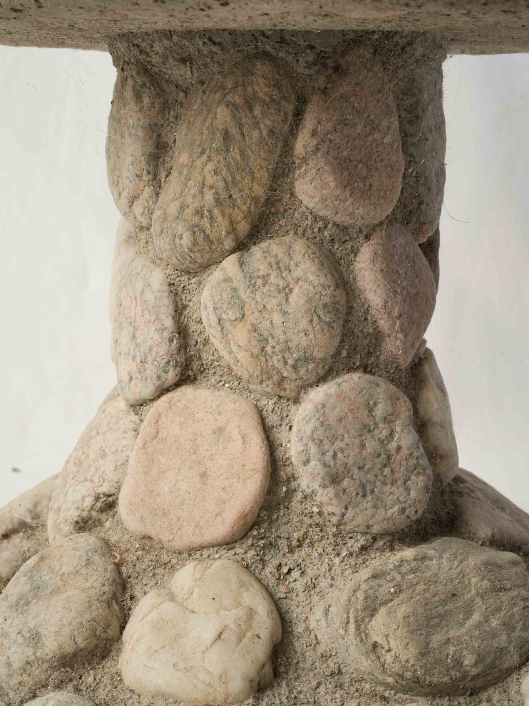 Provençal Concrete Jardinière Clad with Durance River Pebbles, 1970s - 16½"