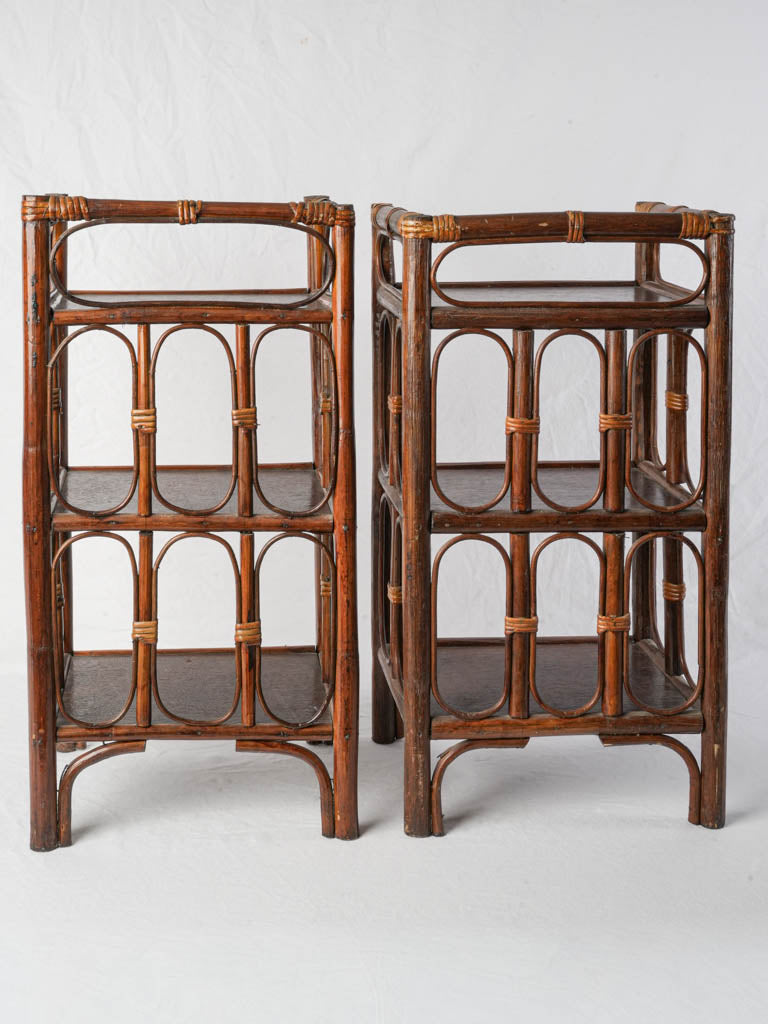 Handcrafted mid-century display shelves  
