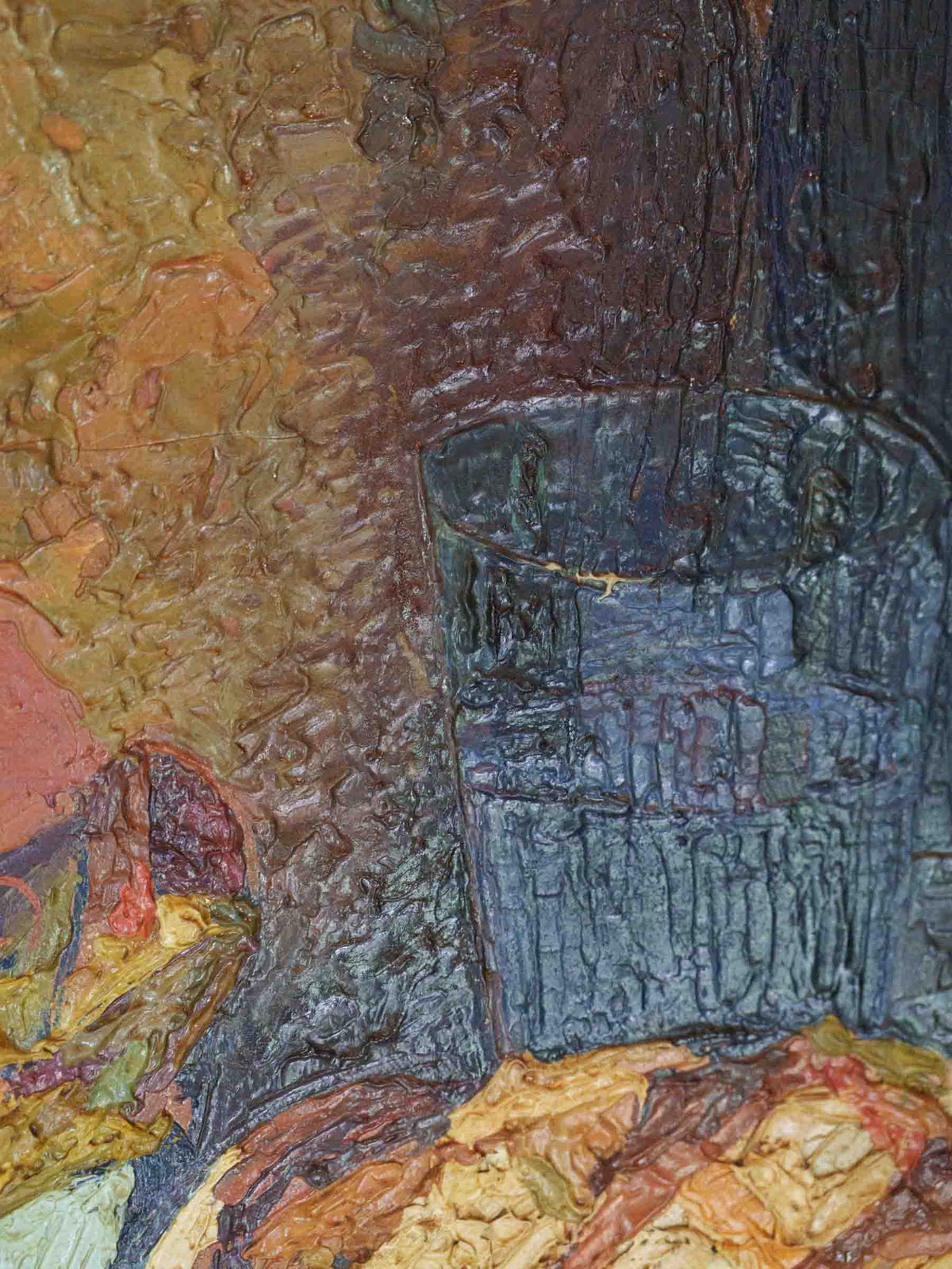 Early 20th-Century Palette Knife Oil Painting - Still Life with Artist’s Palette - 32¼" x 26"