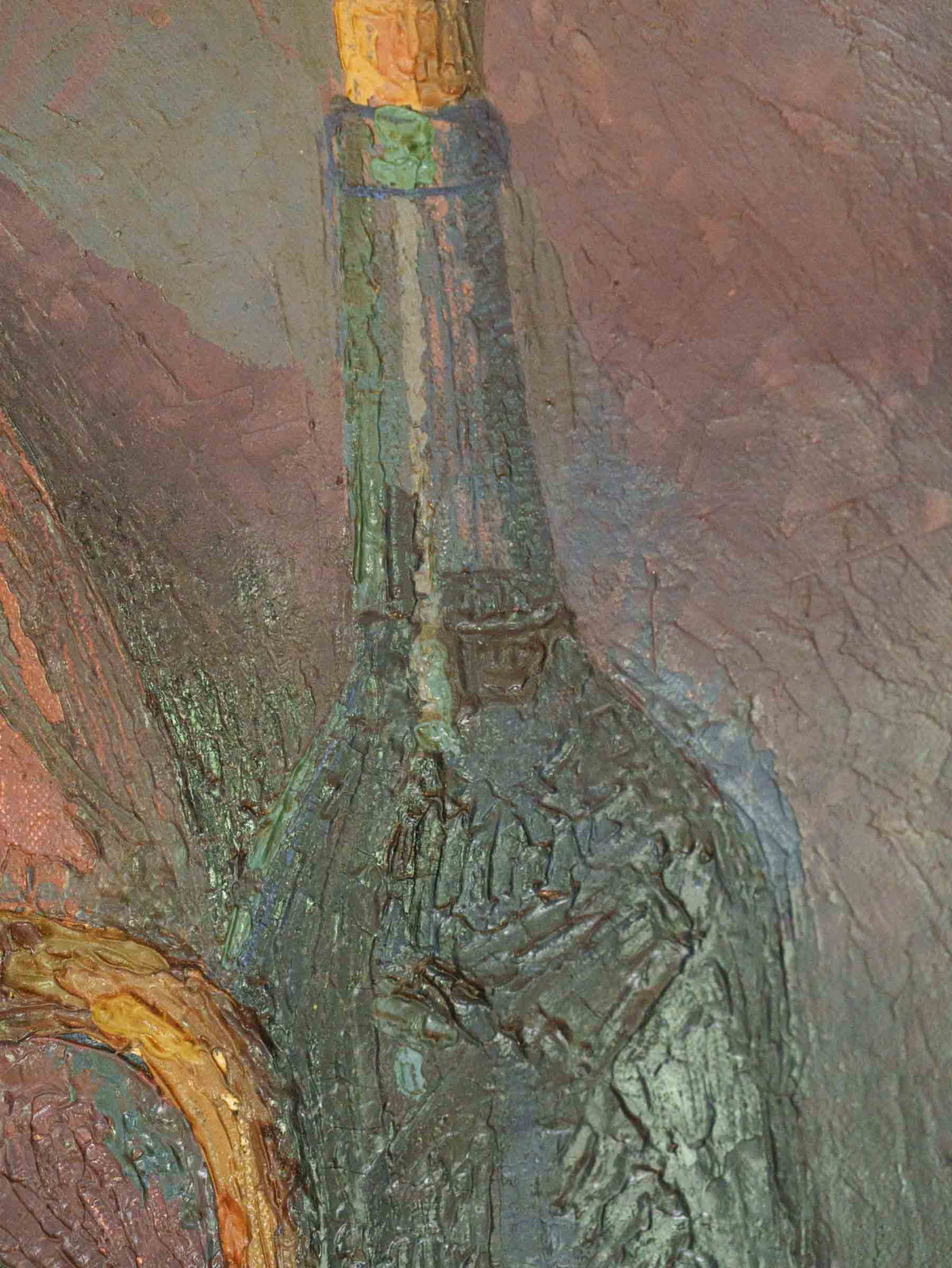 Early 20th-Century Palette Knife Oil Painting - Still Life with Artist’s Palette - 32¼" x 26"