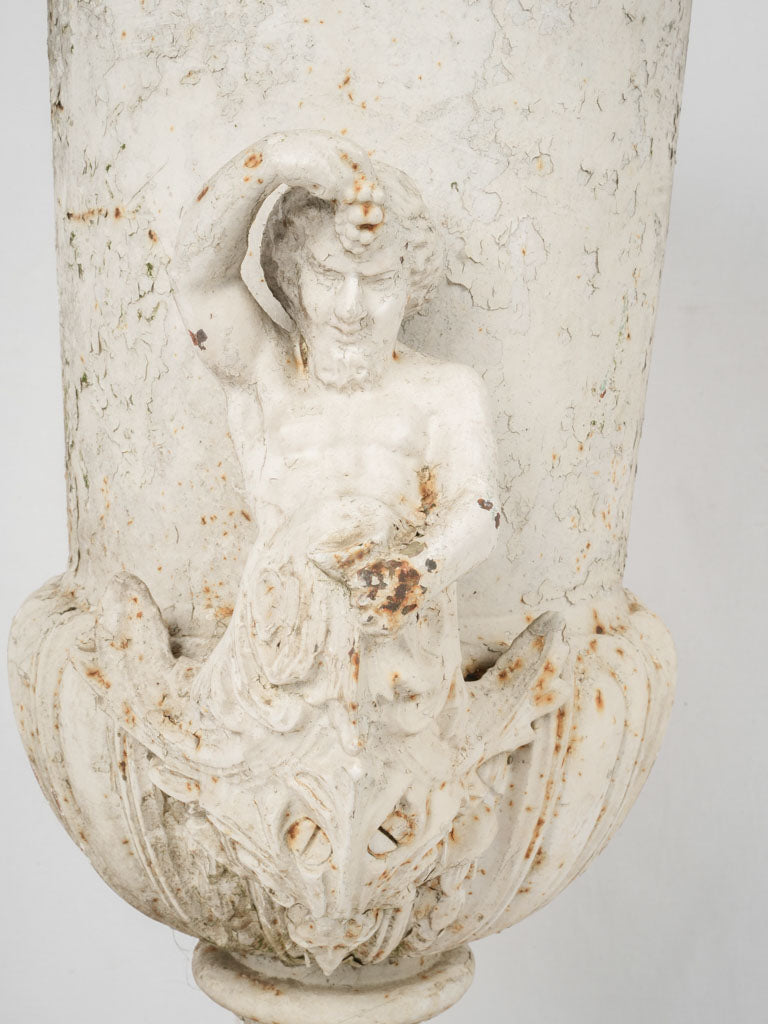 Rare white 19th-century iron urn