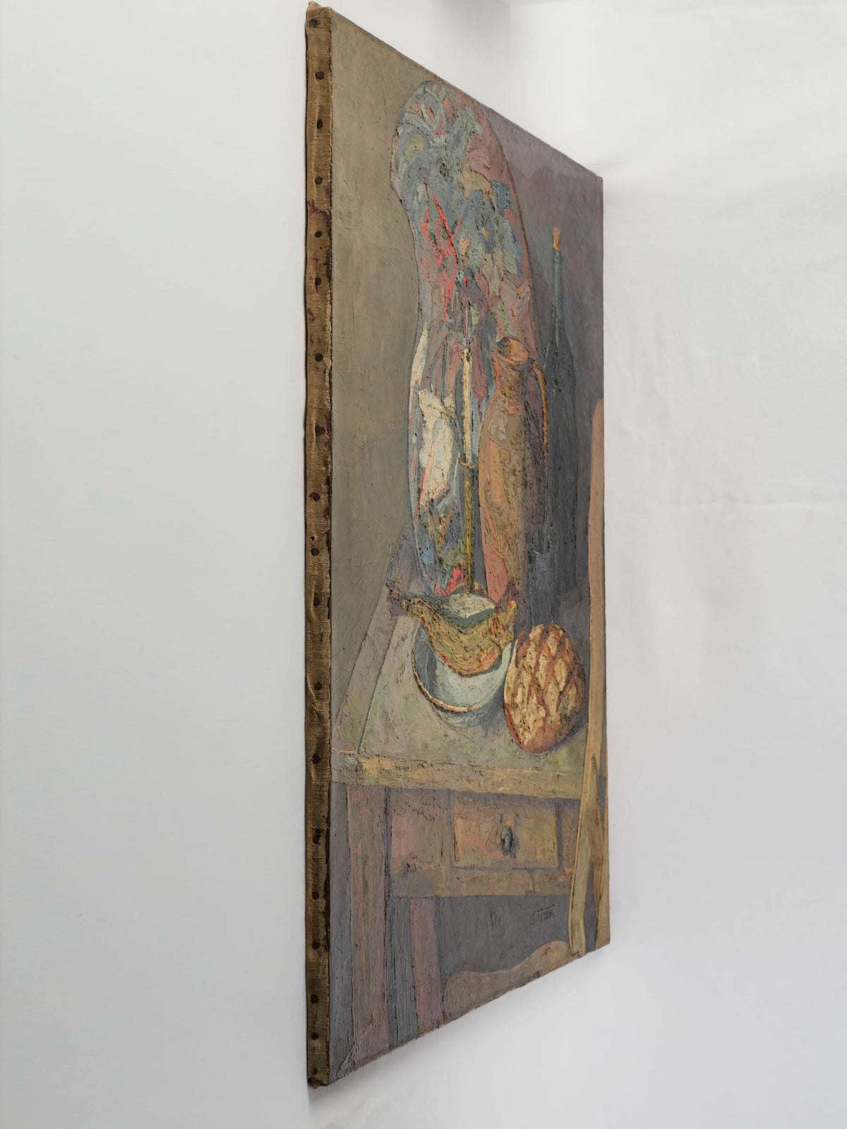 Early 20th-Century Palette Knife Oil Painting - Still Life with Artist’s Palette - 32¼" x 26"