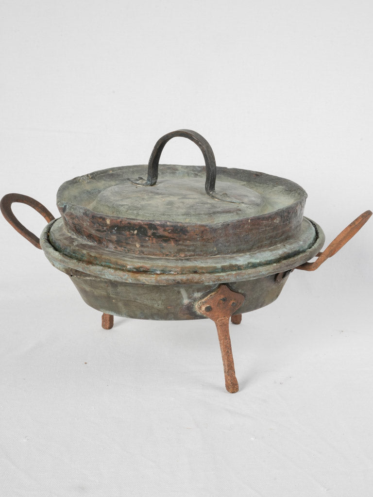 Antique, handmade French copper pot
