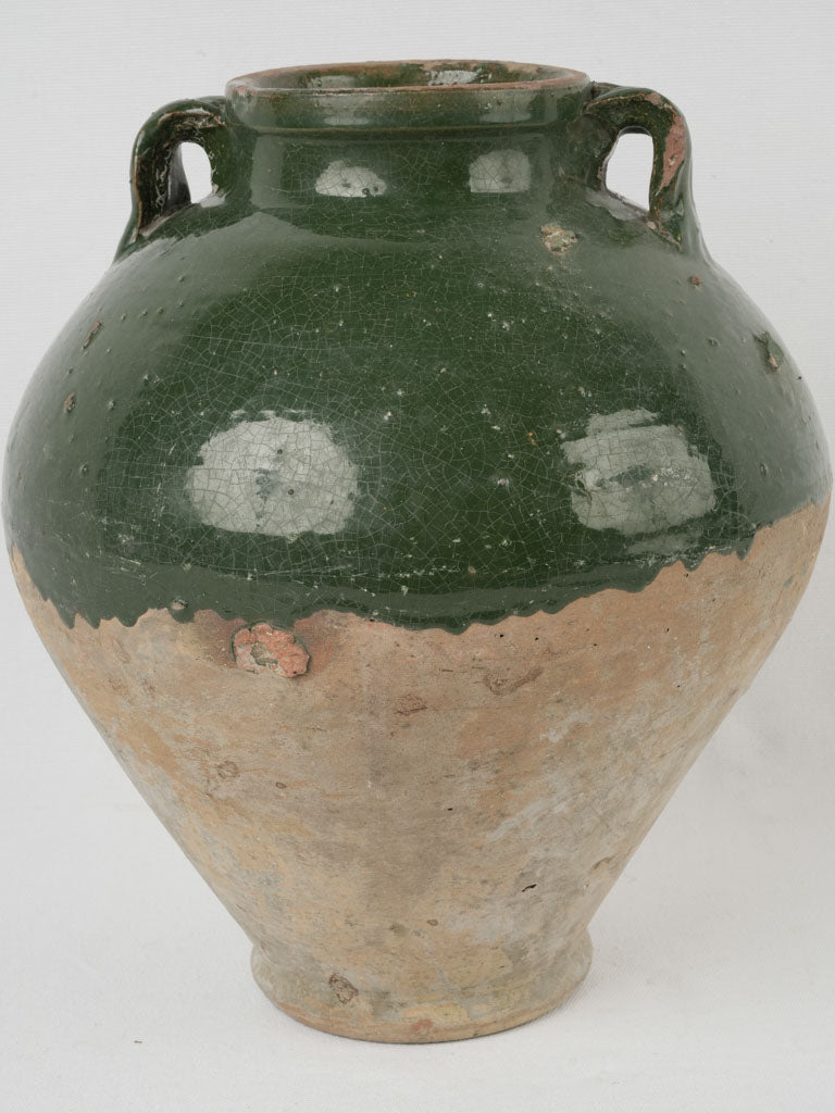 Vintage glazed olives preserving pot 