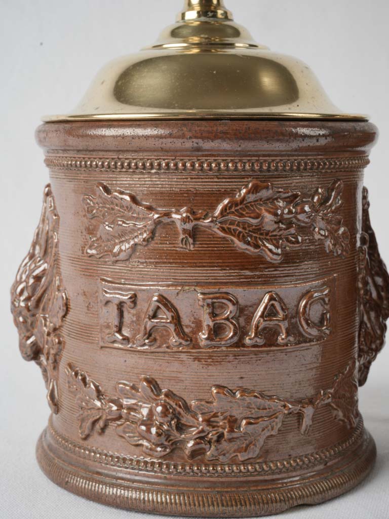 Nineteenth-century brass-lidded tobacco pots