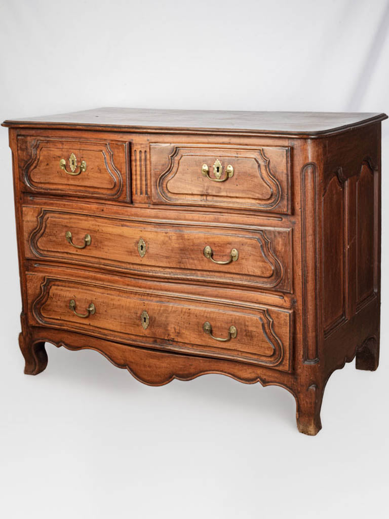 Antique French walnut chest of drawers