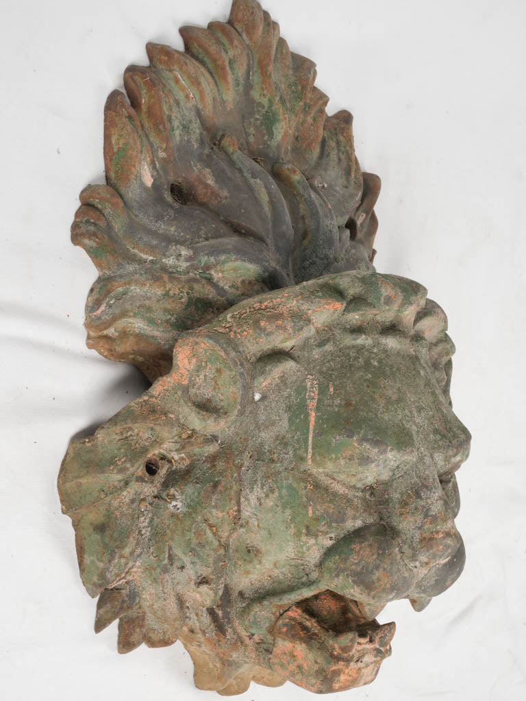 Rare 19th-century Parisian cast iron lion's head