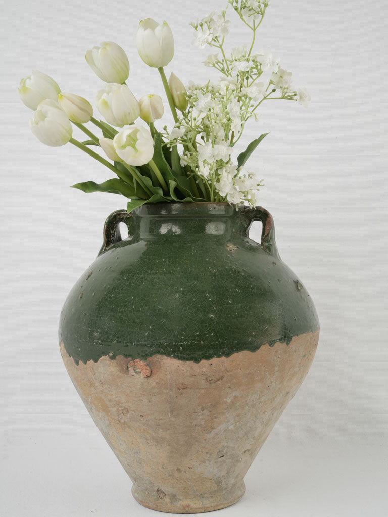 Languedoc region dark green crock 
