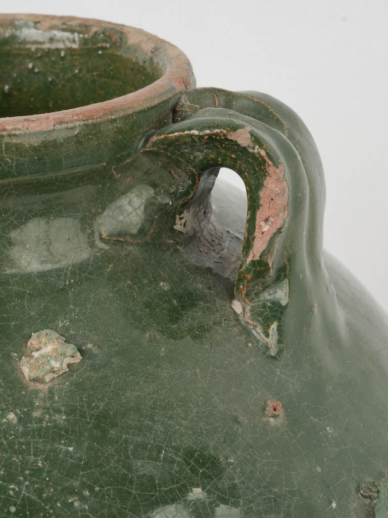 Aged French crock for preserving 