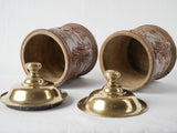 Classic French brass-topped tobacco pots