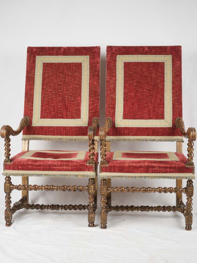 Rare, 19th-century gilded armchairs