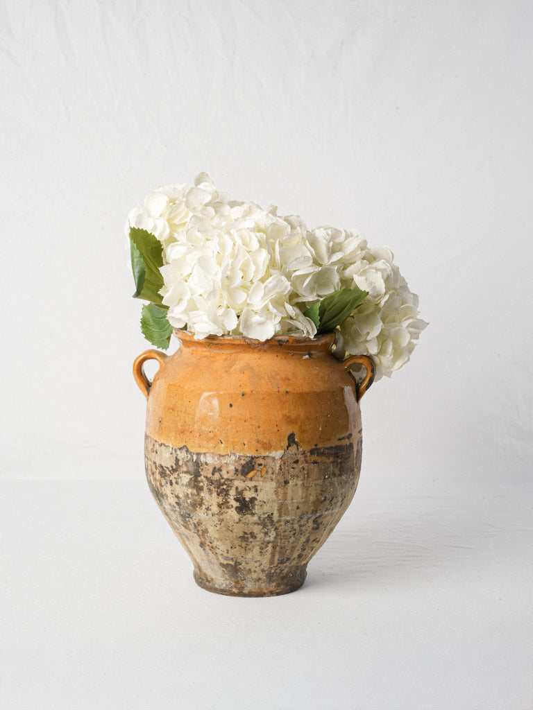 Antique ochre-glazed confit jar  