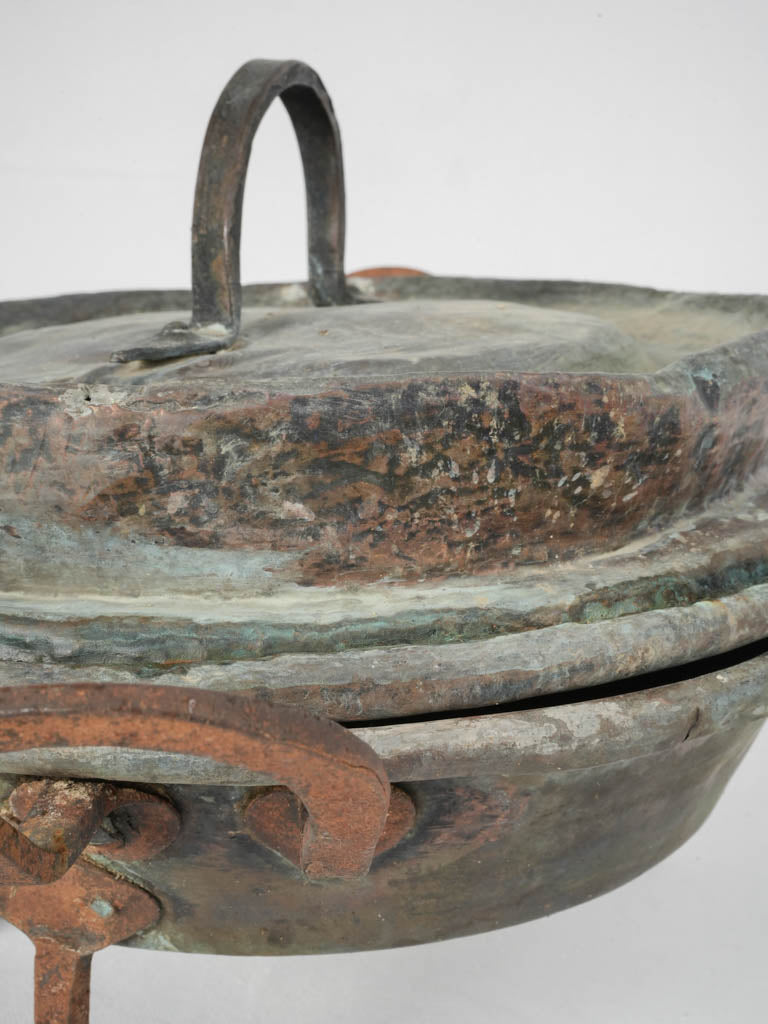Vintage, rustic copper cooking pot
