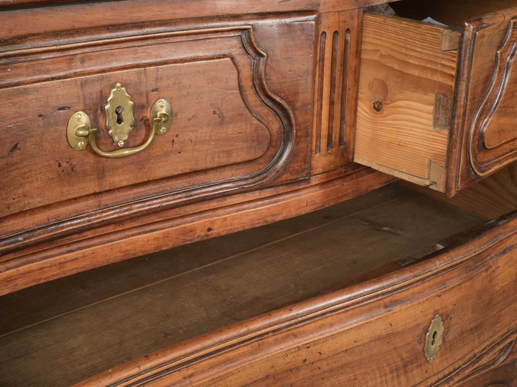 Textured surface walnut dresser