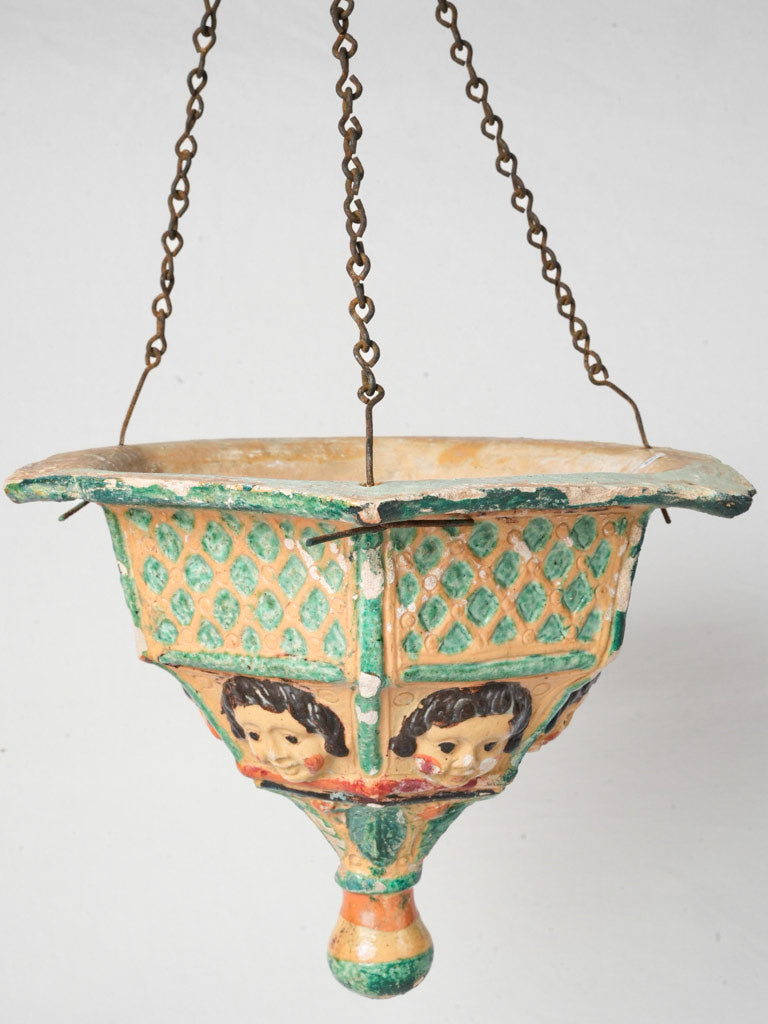 19th-Century Italian Terracotta Hanging Planter 12¼"