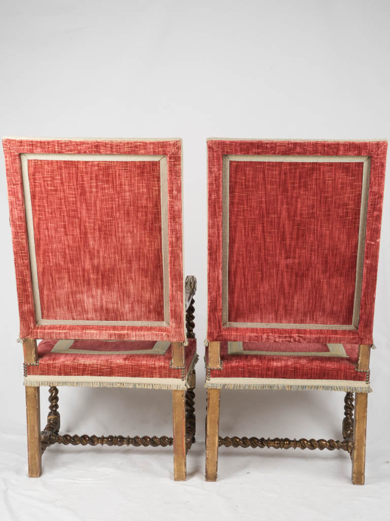 Red silk, regal ceremonial armchairs
