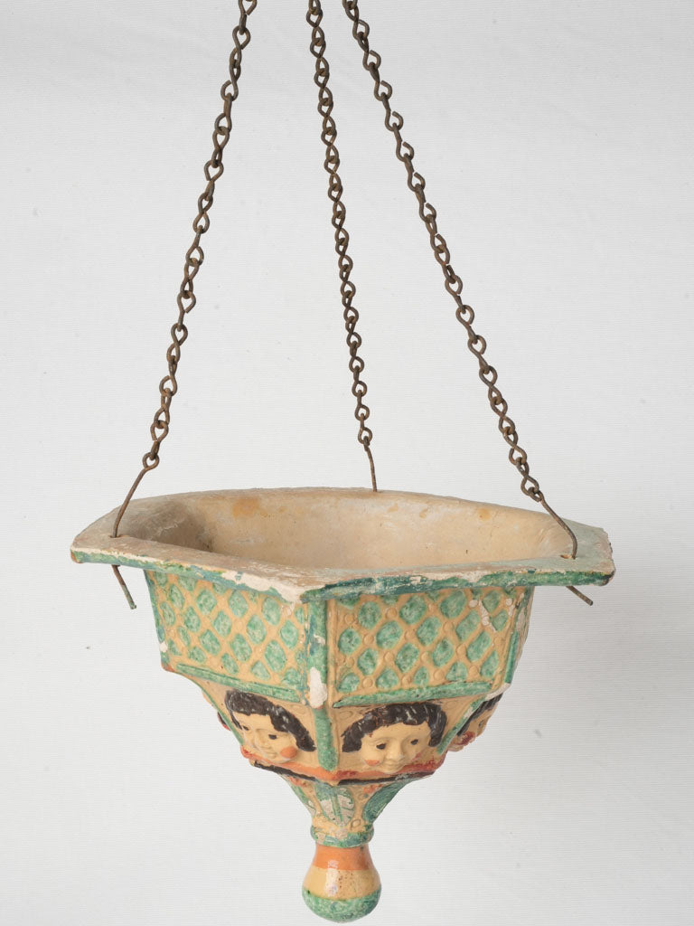 Timeworn Italian terracotta hanging planter