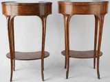 Dainty rosewood marquetry petite side tables