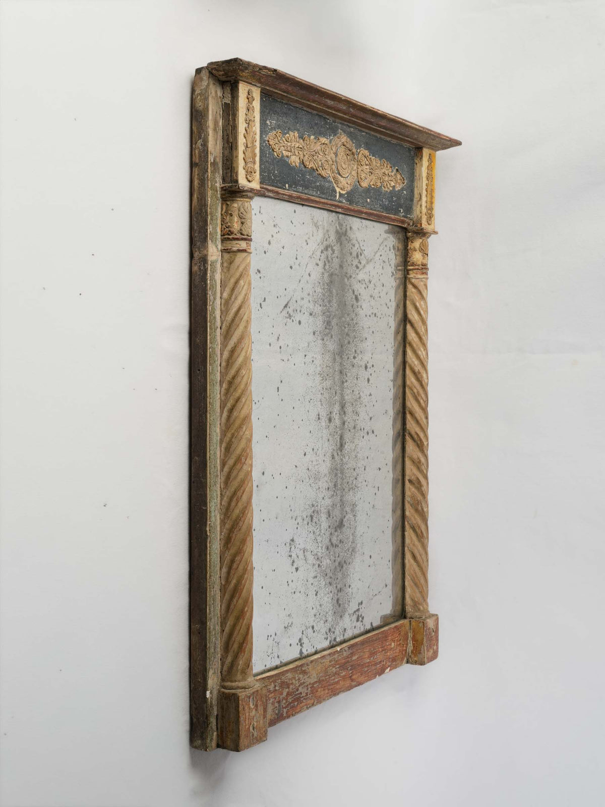 Early 19th-Century French Neoclassical Trumeau Mirror with Atmospheric Patina - 31" x 24½"