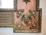Intricate French wood and copper mirror