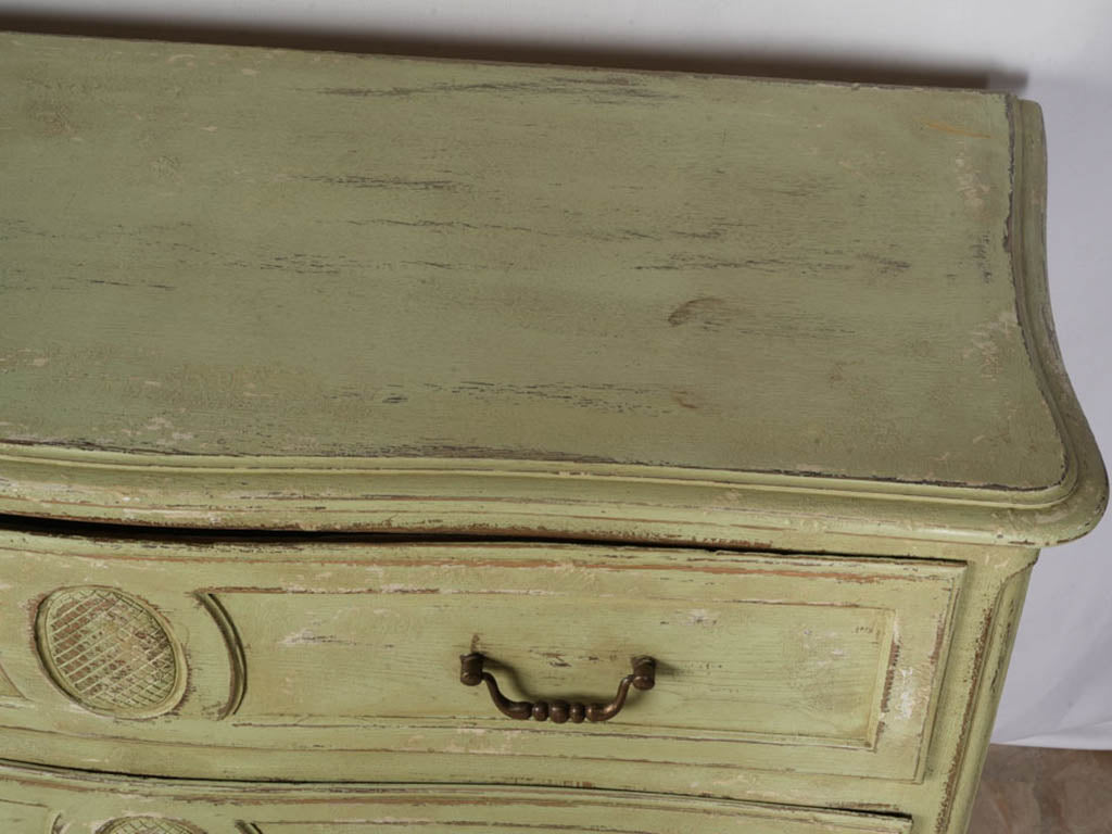 Serpentine-front pistachio dresser