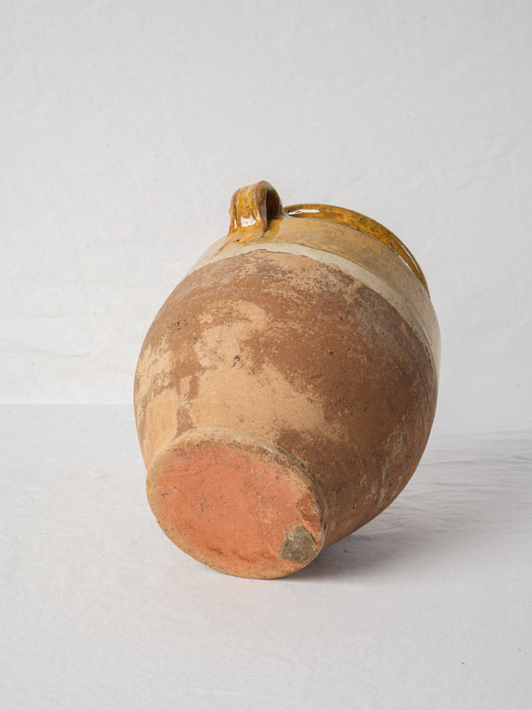 French Terracotta Confit Pot w/ Variegated Honey Glaze - 11"