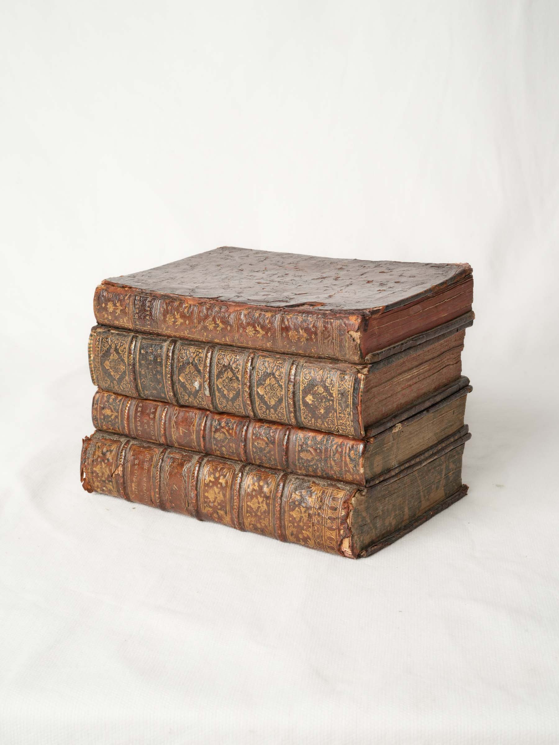 Petite French Hidden Drinks Set Disguised as Antique Books, Late 19th Century - 5½" x 8¾"
